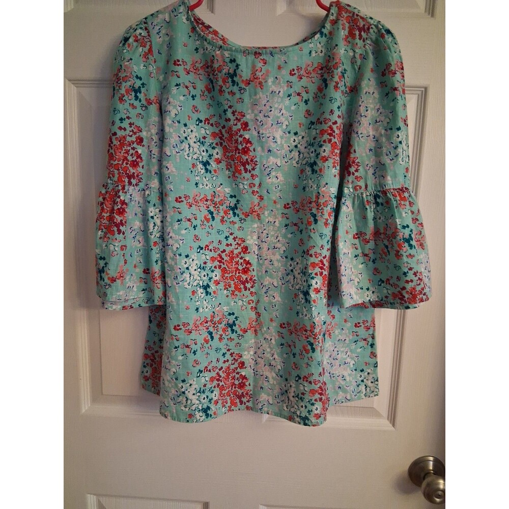 Time and Tru Top Women's Sz. M Blouse 3/4 Sleeve COTTON